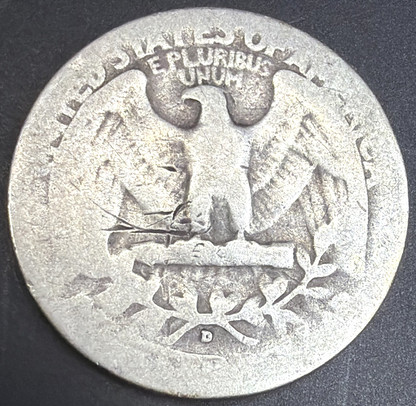 1939-D Washington Quarter 90% Silver Coin Low Mintage KEY DATE AG Condition