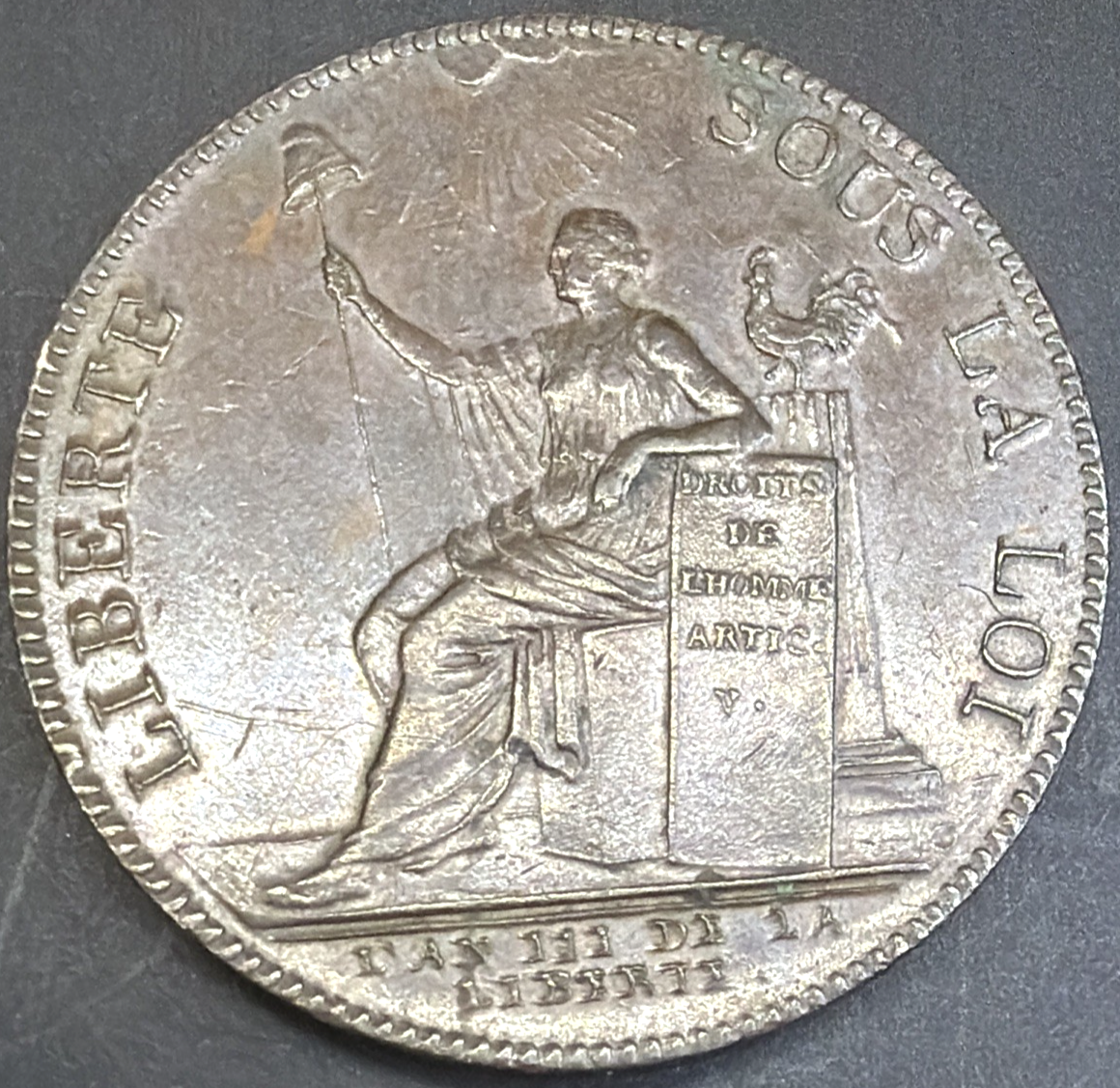 1791 France 2 Soles AU About Uncirculated Monneron Paris Liberte Sous La Loi