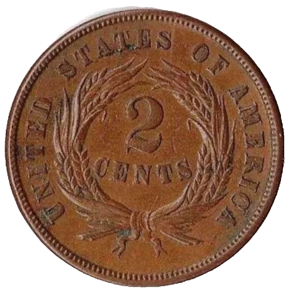 1864-1868 Two Cent Piece Coin 2c G / VG Average Circulated  - Random Date Pick