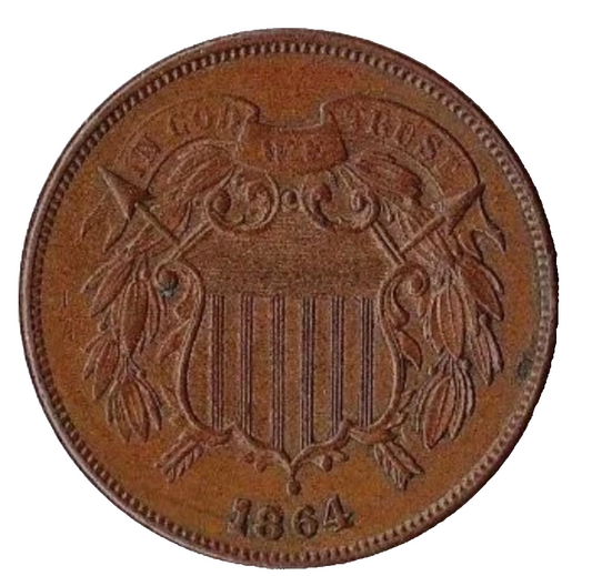 1864-1868 Two Cent Piece Coin 2c G / VG Average Circulated  - Random Date Pick
