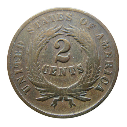 1864-1868 Two Cent Piece Coin 2c G / VG Average Circulated  - Random Date Pick