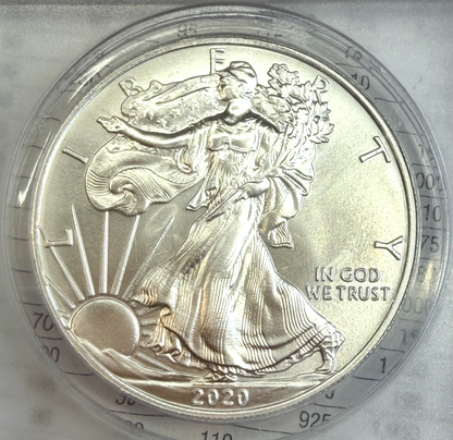 2020 Daniel Carr COVID Pandemic Overstruck .999 Silver Eagle Design ANACS MS 68
