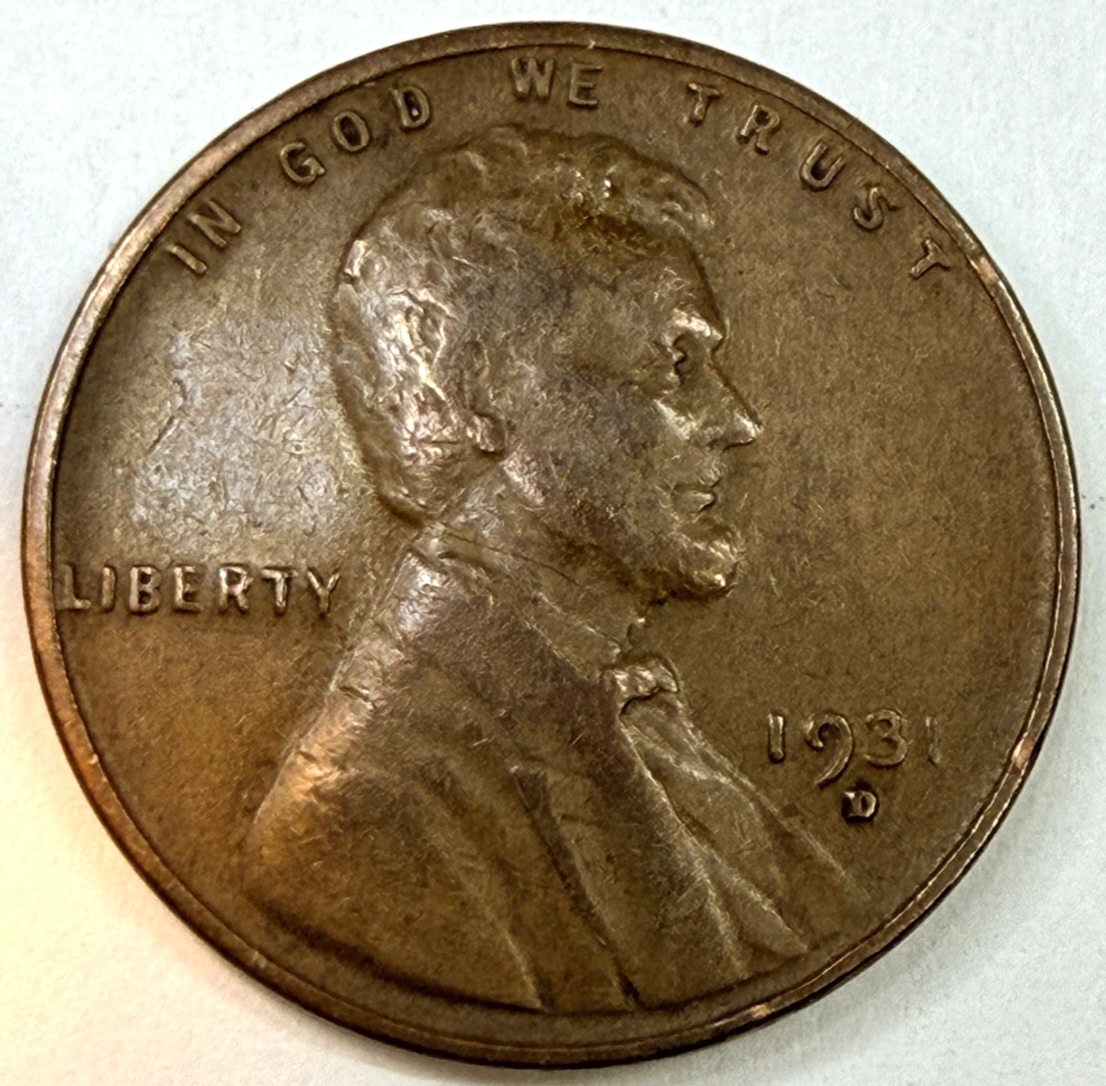 1931-D Lincoln Wheat Cent Choice XF-AU Features SEMI KEY DATE Copper Penny #X21