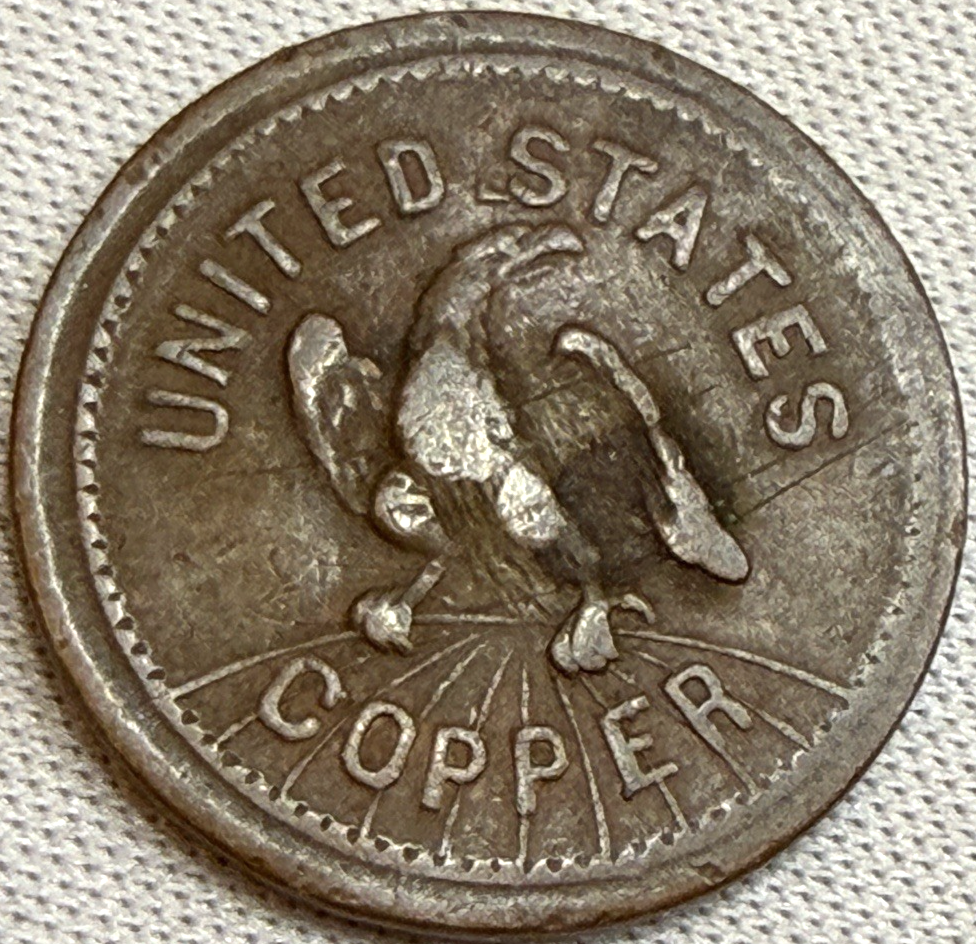 1863 "ACCOMODATION" Civil War Token Extremely Fine (XF) Condition Copper Coin
