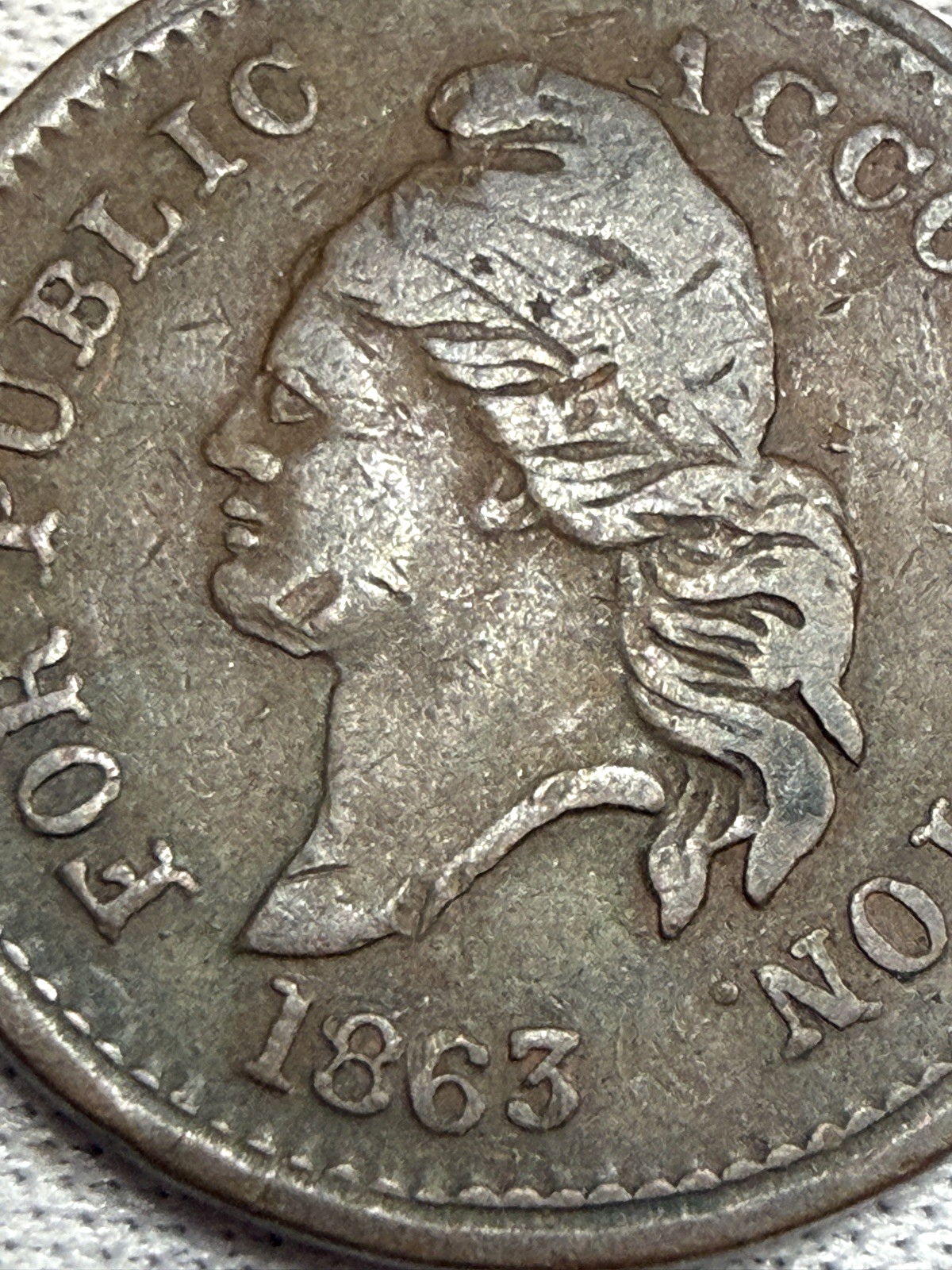 1863 "ACCOMODATION" Civil War Token Extremely Fine (XF) Condition Copper Coin