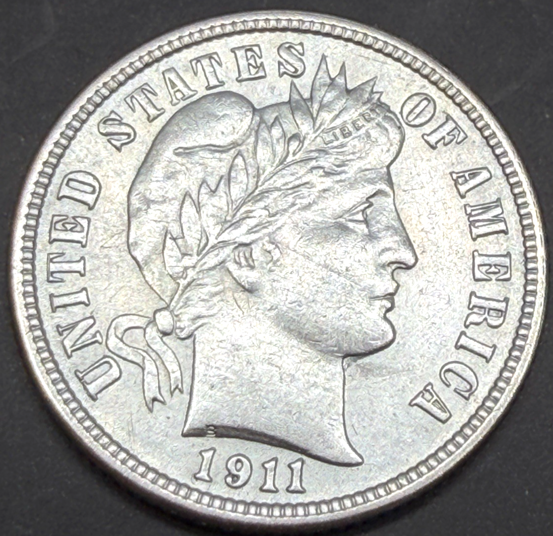 1914 P Barber Dime 90% Silver ✅ BU / AU Features BRIGHT WHITE Beautiful COIN