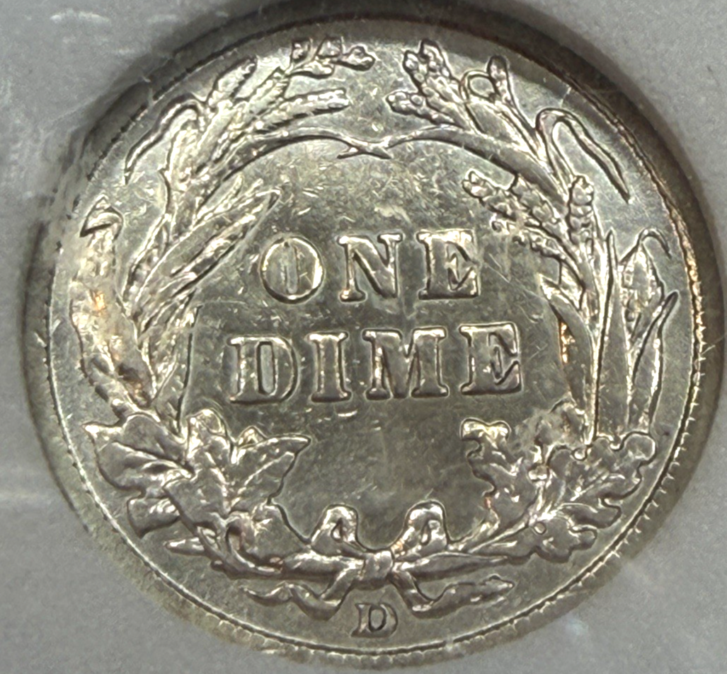 1914 D Barber Dime 90% Silver ✅ BU / AU Features BRIGHT WHITE Beautiful COIN