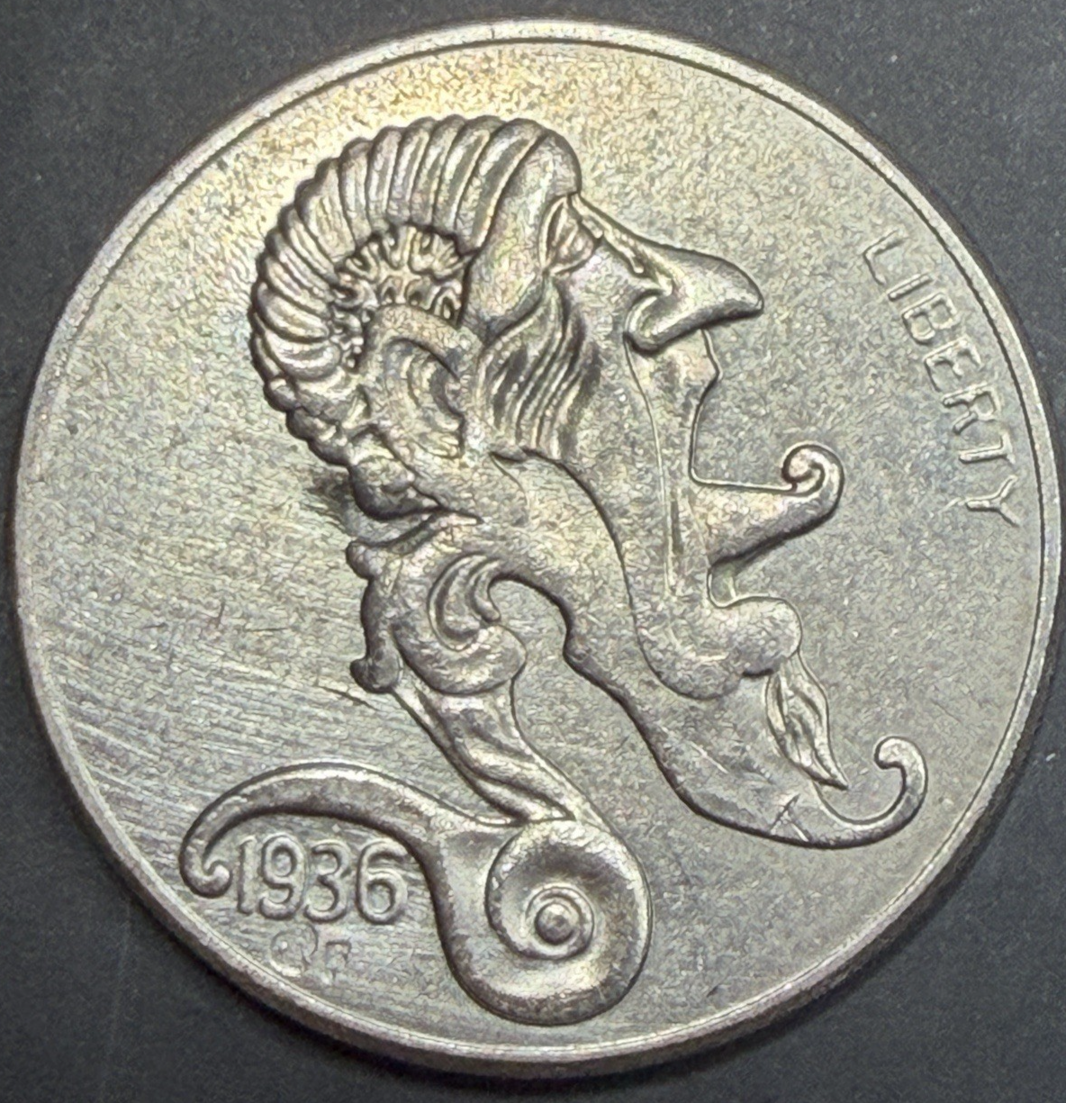 1936 Hobo Nickel -  "Salvadore Dali-esque" - Genuine Buffalo Nickel