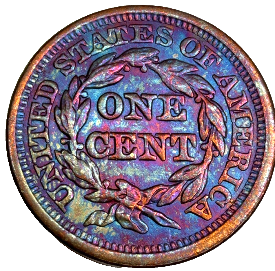 SUPER TONER 1848 Braided Hair Large Cent AU/BU Features BEAUTIFUL 1c Copper Coin