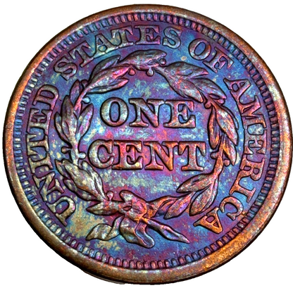 SUPER TONER 1848 Braided Hair Large Cent AU/BU Features BEAUTIFUL 1c Copper Coin
