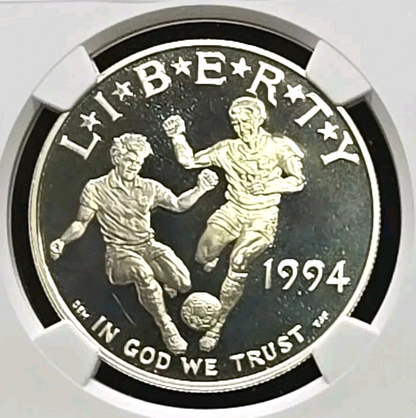 ✅ 1994 S WORLD CUP Soccer NGC PF69 ULTRA CAMEO 90% Silver $1 Dollar Coin