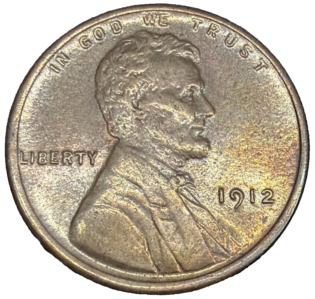 TONER 1912 P Lincoln Wheat Cent BU/MS/AU Interesting Colors Early Copper Penny