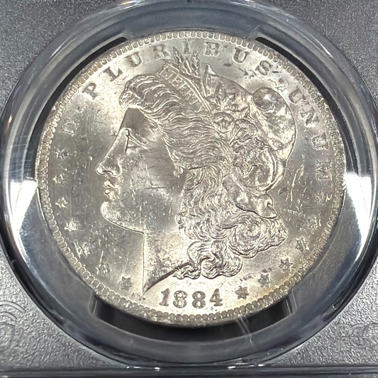 1884 O Morgan Silver Dollar PCGS MS64 90% $1 Coin Bright Shiny SHARP STRIKE