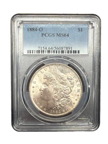 1884 O Morgan Silver Dollar PCGS MS64 90% $1 Coin Bright Shiny SHARP STRIKE