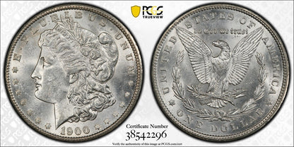 1900 Morgan Silver Dollar PCGS MS62 90% $1 Coin TrueView Image SHARP STRIKE
