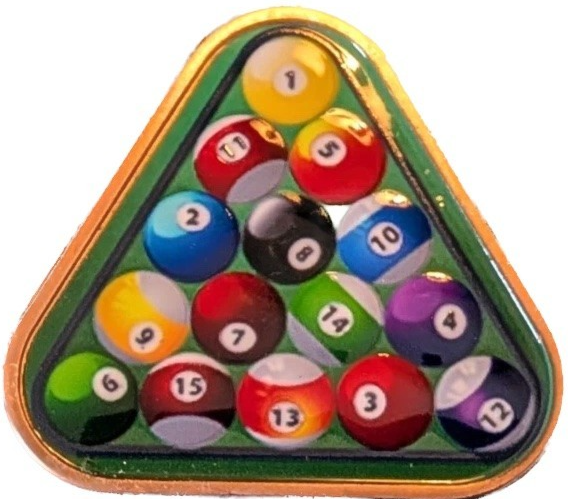 "RUN THE TABLE" Pool Rack .999 Fine COLORIZED Copper Triangle ADVP 1 Oz RARE