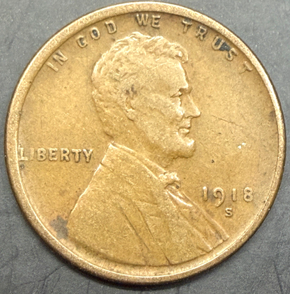 1918-P-D-S Lincoln Wheat Cents - Denver is Mint Error WOODY Improper Alloy F-VF+