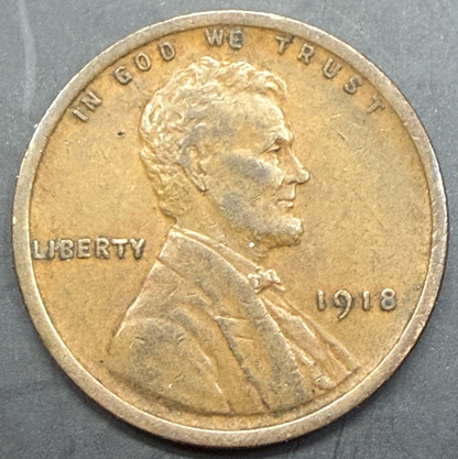 1918-P-D-S Lincoln Wheat Cents - Denver is Mint Error WOODY Improper Alloy F-VF+