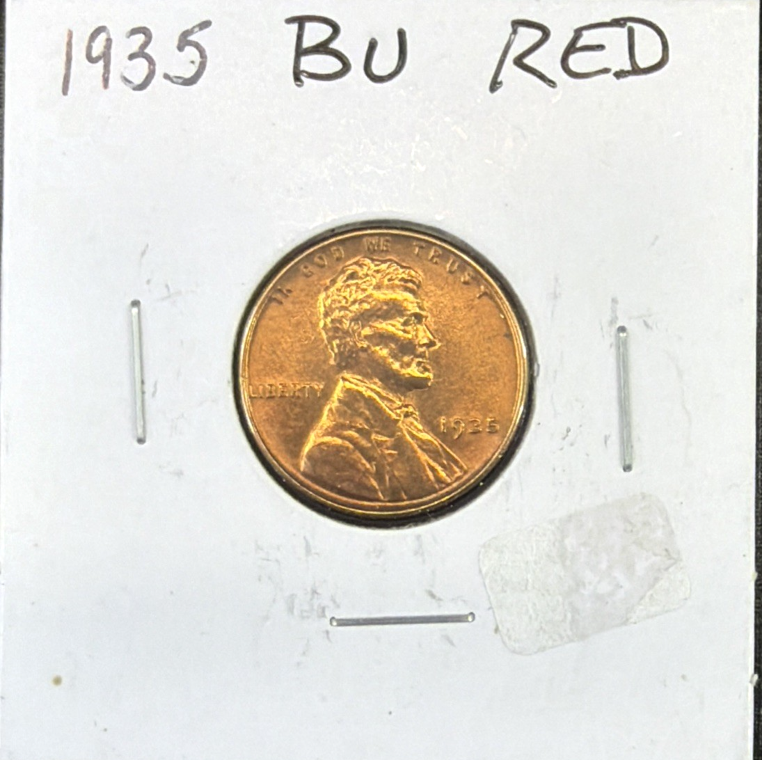 🔥 1935 BU RED Lincoln Wheat Cent 🔥 Brilliant Uncirculated 1c MS Actual Coin