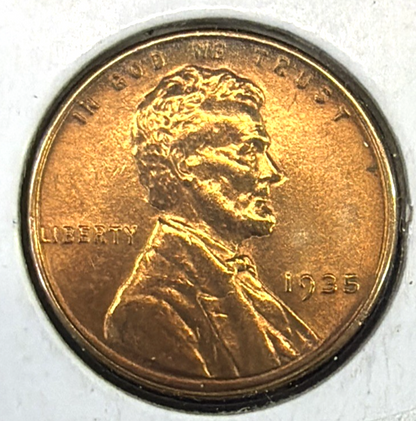 🔥 1935 BU RED Lincoln Wheat Cent 🔥 Brilliant Uncirculated 1c MS Actual Coin