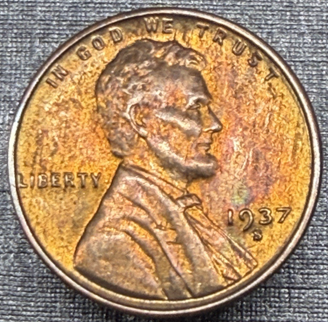 🔥 TONER ALERT 🔥  1937 S Lincoln Wheat Cent BU Gem VIBRANT COLORS & Features