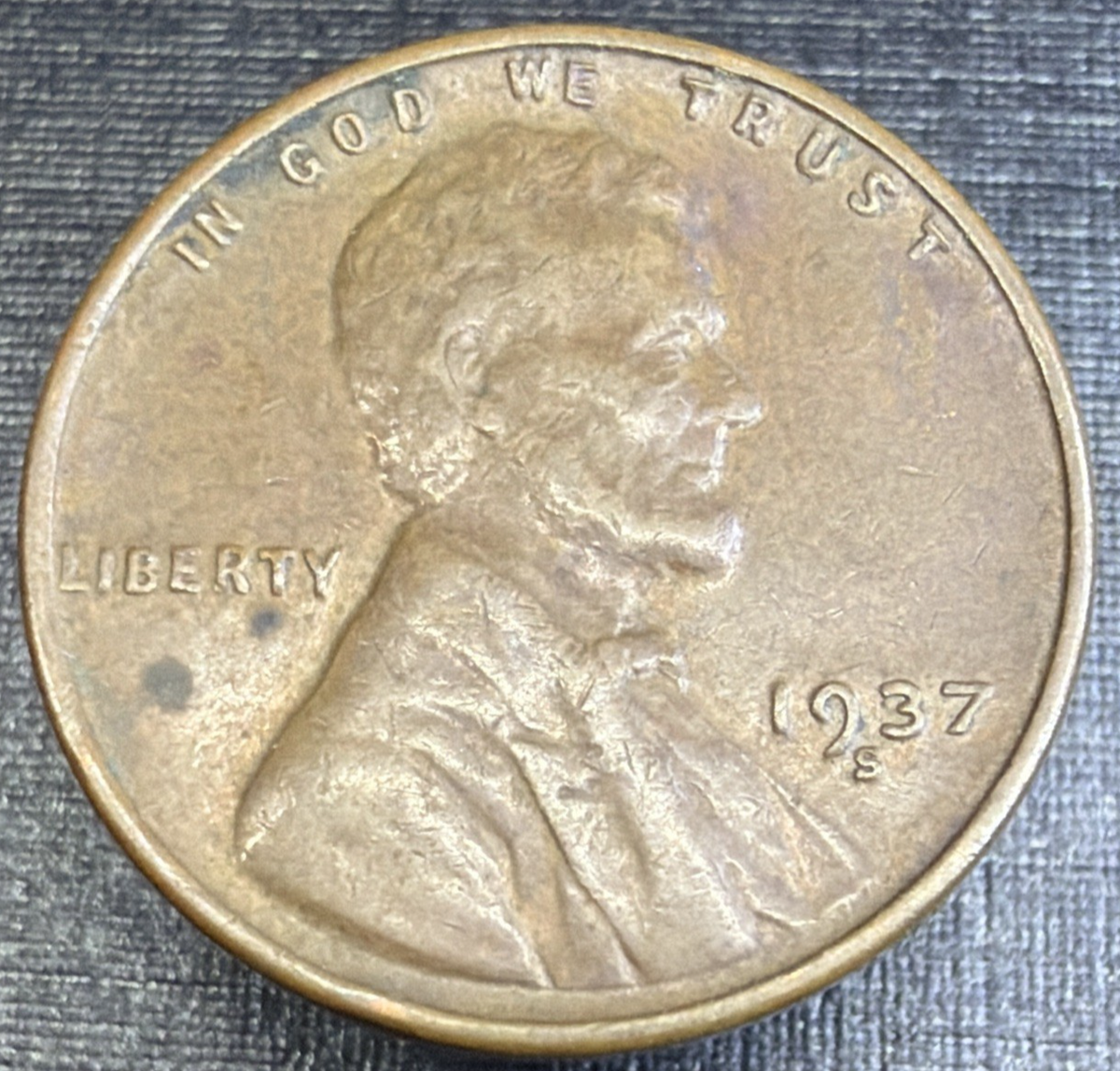 🔥  1937 S Lincoln Wheat Cent { XF-AU} Extra Fine - About Uncirculated Features