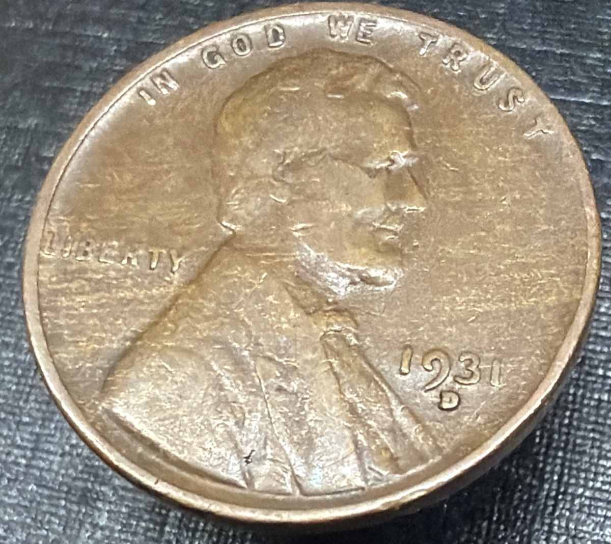 1931 D ✅ ERROR COIN Lincoln Wheat Cent Very Fine Condition IMPROPER ALLOY MIX