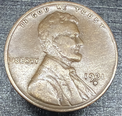 1931 D ✅ ERROR COIN Lincoln Wheat Cent Very Fine Condition IMPROPER ALLOY MIX