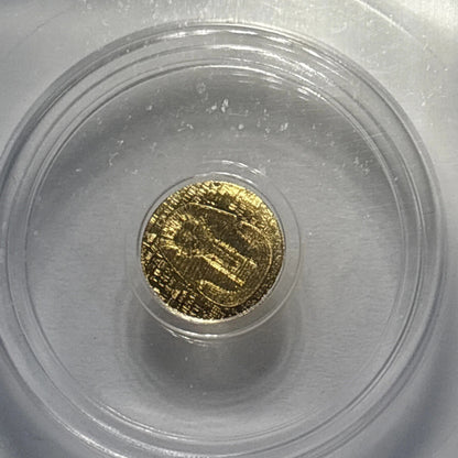 ICG MS70 Egyptian King Tut Gold Round 1/200th oz Special Graded Label