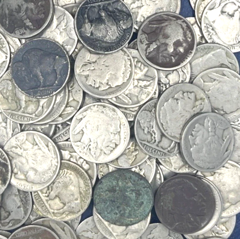 Lot 130 Buffalo Nickels Huge Estate Collection Dateless and Partial Date 5c Coin