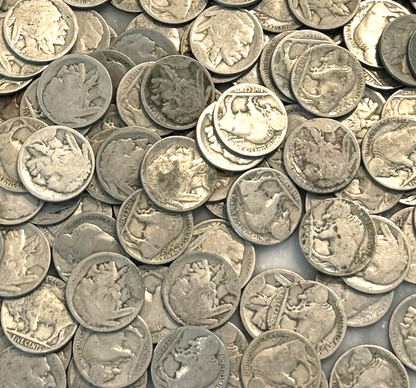 Lot 130 Buffalo Nickels Huge Estate Collection Dateless and Partial Date 5c Coin