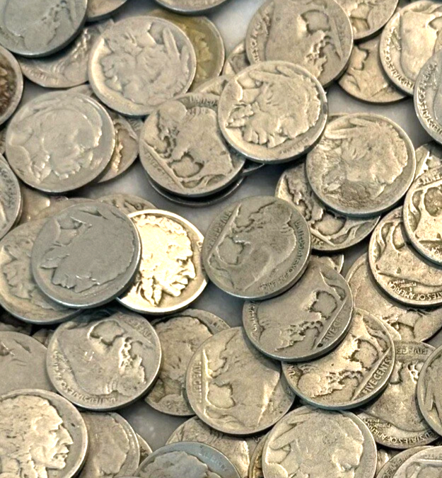 Lot 130 Buffalo Nickels Huge Estate Collection Dateless and Partial Date 5c Coin