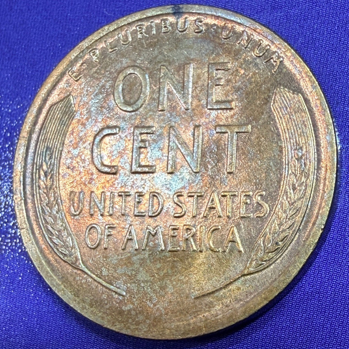 1926 Lincoln Wheat Cent Penny BU Uncirculated Rainbow Toned US Coin