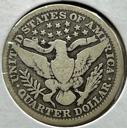 1907 Barber 90% Silver Quarter 25c Very Collectible Coin