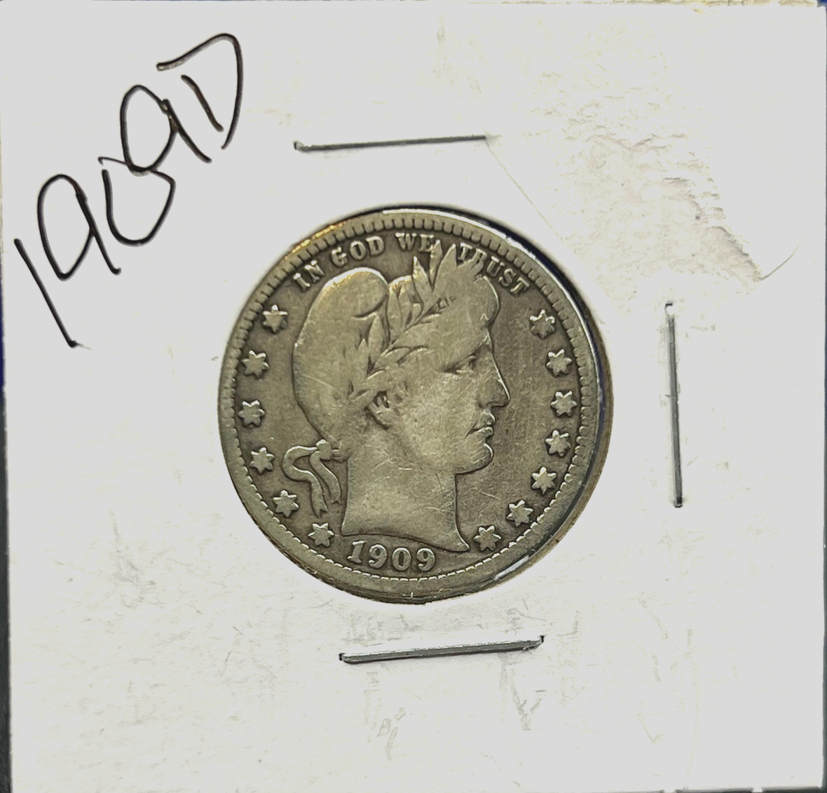 1909-D Barber 90% Silver Quarter 25c Lower Mintage Collectible Coin