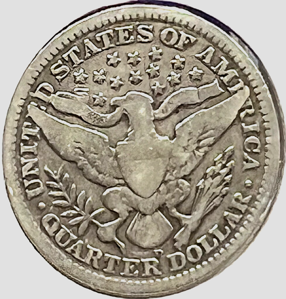 1909-D Barber 90% Silver Quarter 25c Lower Mintage Collectible Coin