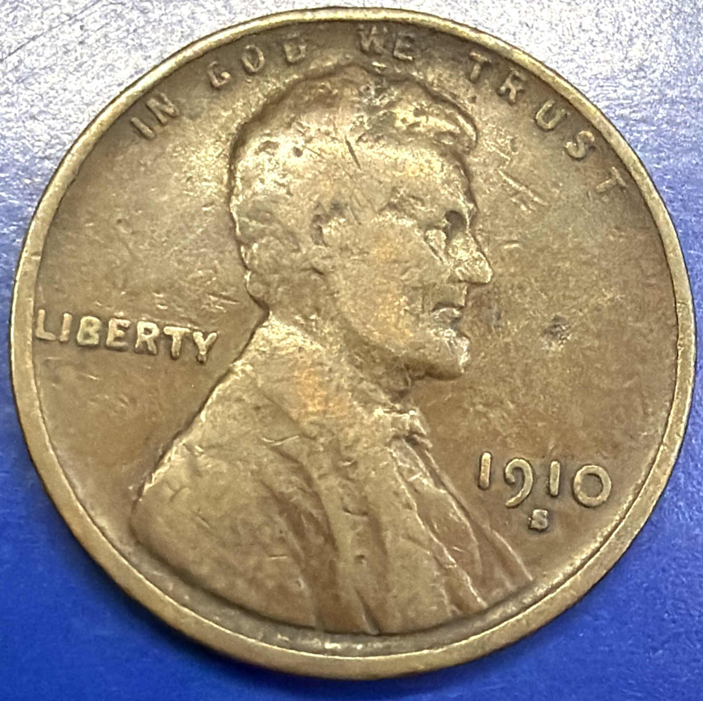 1910 S Lincoln Wheat Cent FINE Features SEMI-KEY DATE Low Mintage Coin 1377