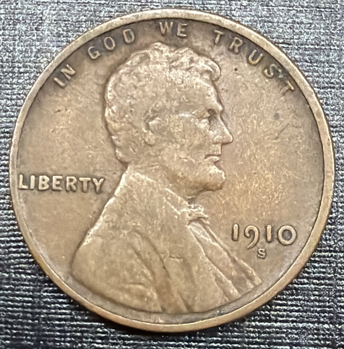 1910 S Lincoln Wheat Cent F-VF Features SEMI-KEY DATE Low Mintage Coin 1468