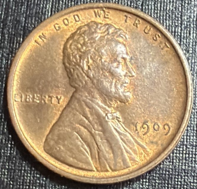 TONER ALERT ~ 1909 VDB Lincoln Wheat Cent AU/BU KEY DATE Low Mintage Coin 1469