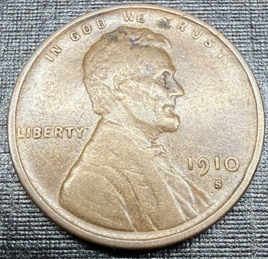 1910 S Lincoln Wheat Cent F-VF Features SEMI-KEY DATE Low Mintage Coin 1470