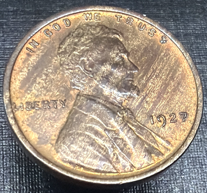 BU 1927 Lincoln Wheat Cent WOODY Alloy Mix ERROR COIN RED BROWN 1c Penny