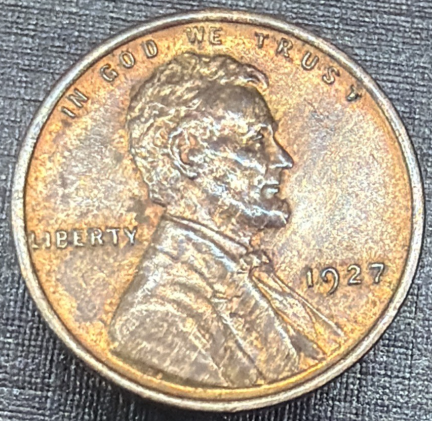 BU 1927 Lincoln Wheat Cent WOODY Alloy Mix ERROR COIN RED BROWN 1c Penny