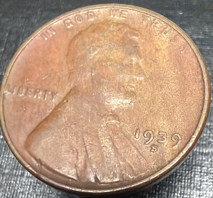 XF-AU 1939-S Lincoln Wheat Cent WOODY Alloy Mix ERROR COIN BROWN 1c Penny