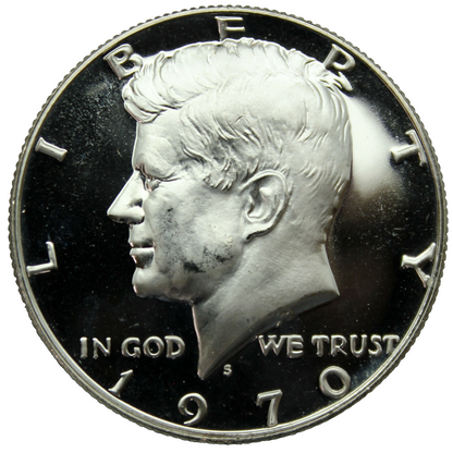 1970-S PROOF SILVER Kennedy Half Dollar 50c Bright Mirror Finish 40% Coin