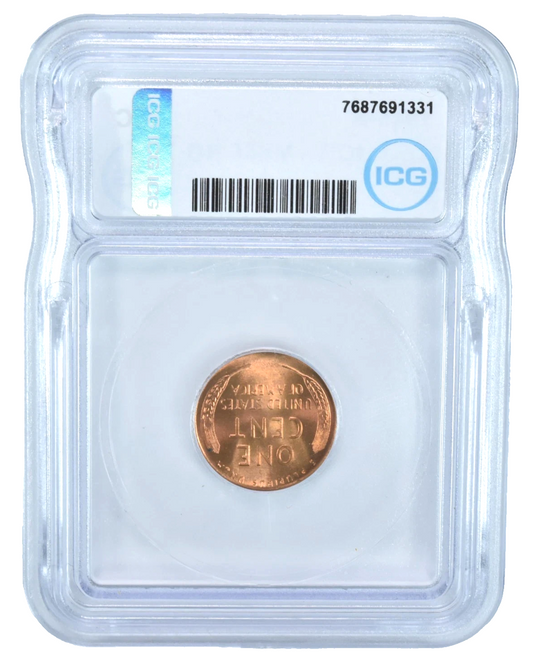 1946 D Lincoln Wheat Cent MS66 RD ICG Graded Post WWII Red Shiny Penny 1c Coin