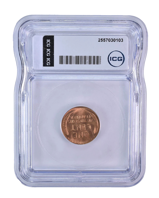 1947 S Lincoln Wheat Cent MS65 RD ICG Graded Post WWII Red Shiny Penny 1c Coin