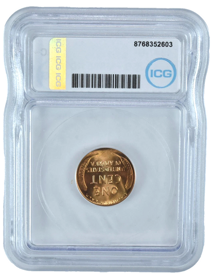 1947 D Lincoln Wheat Cent MS66 RD ICG Graded Post WWII Red Shiny Penny 1c Coin