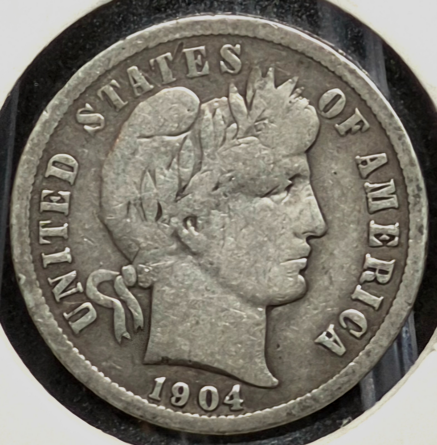 1904 Barber Dime 90% Silver VF Features, partial Liberty, CCW Die Rotation Error