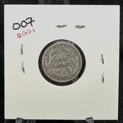 1904 Barber Dime 90% Silver VF Features, partial Liberty, CCW Die Rotation Error