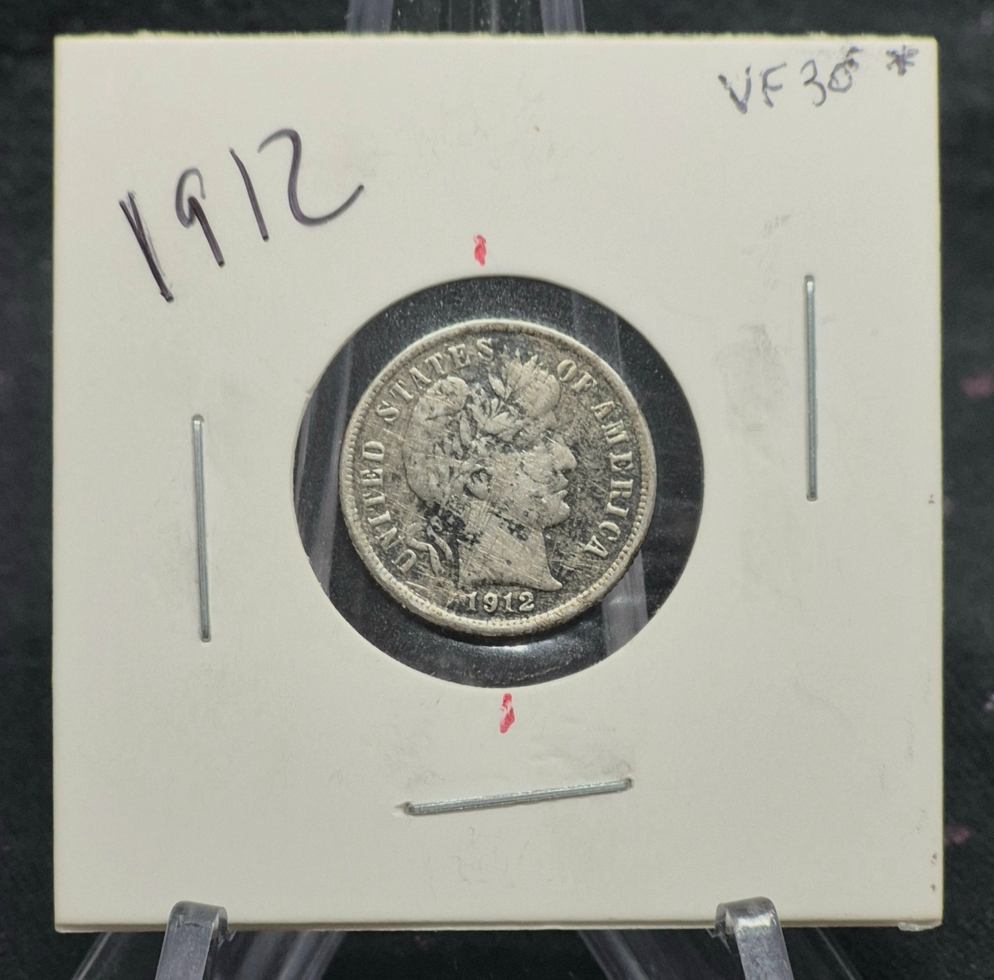 1912 P Barber Dime Die Rotation 🥈90% Silver🥈 Fine Features 10C